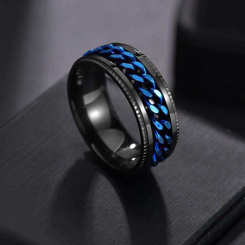 Black Ceramic Polished Beveled Edges Men's Wedding Band with Bubinga Wood Inlay - 8mm