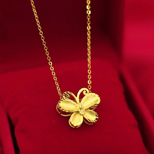 Butterfly Charm Pendant Necklace.