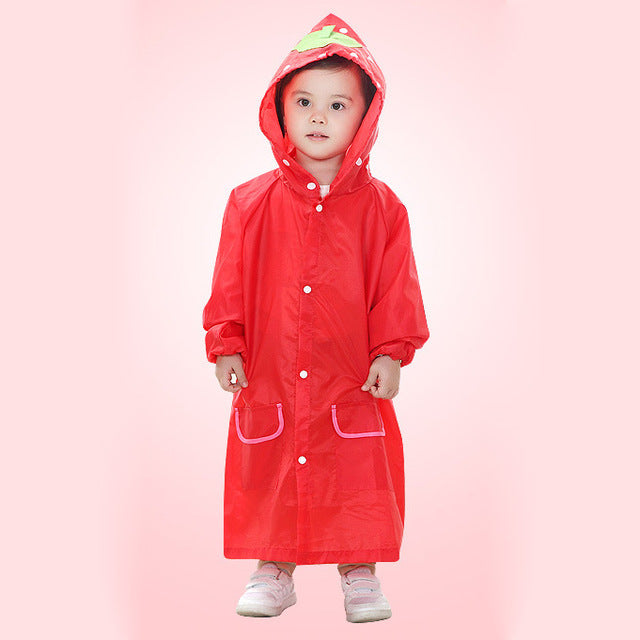 Cute Raincoat Kids Waterproof Jacket For Children 3-8 Years Sweet Baby Poncho