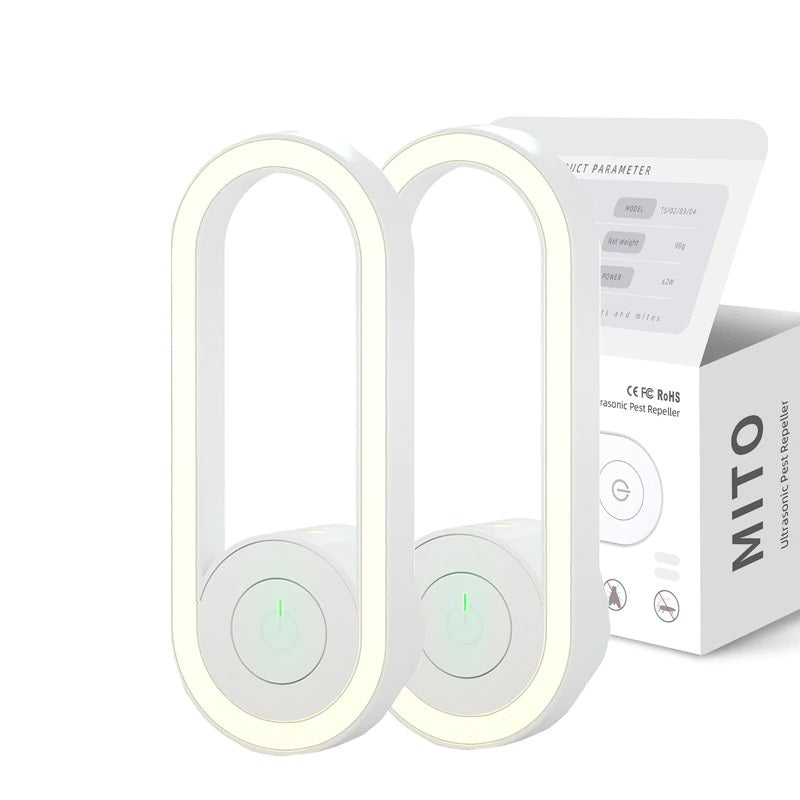Set 2 Pcs Plug-in Ultrasonic Insect & Pest Repeller Electronic Pest Control Reject