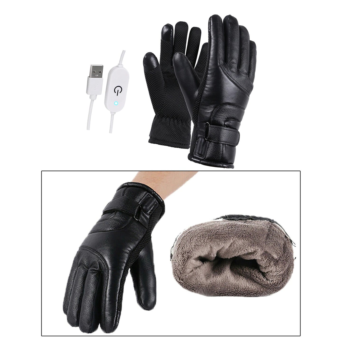 Windproof Waterproof Electric Heated Gloves USB Powered Touchscreen Warming Gloves