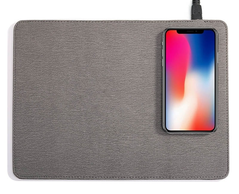 Mobile Phone Wireless Charging Pad Mouse Mat Wireless Phone Charger PU Leather Wireless Charger