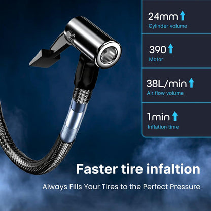 Rechargeable Digital Tire Pump Inflator | Fast & Portable Air Compressor