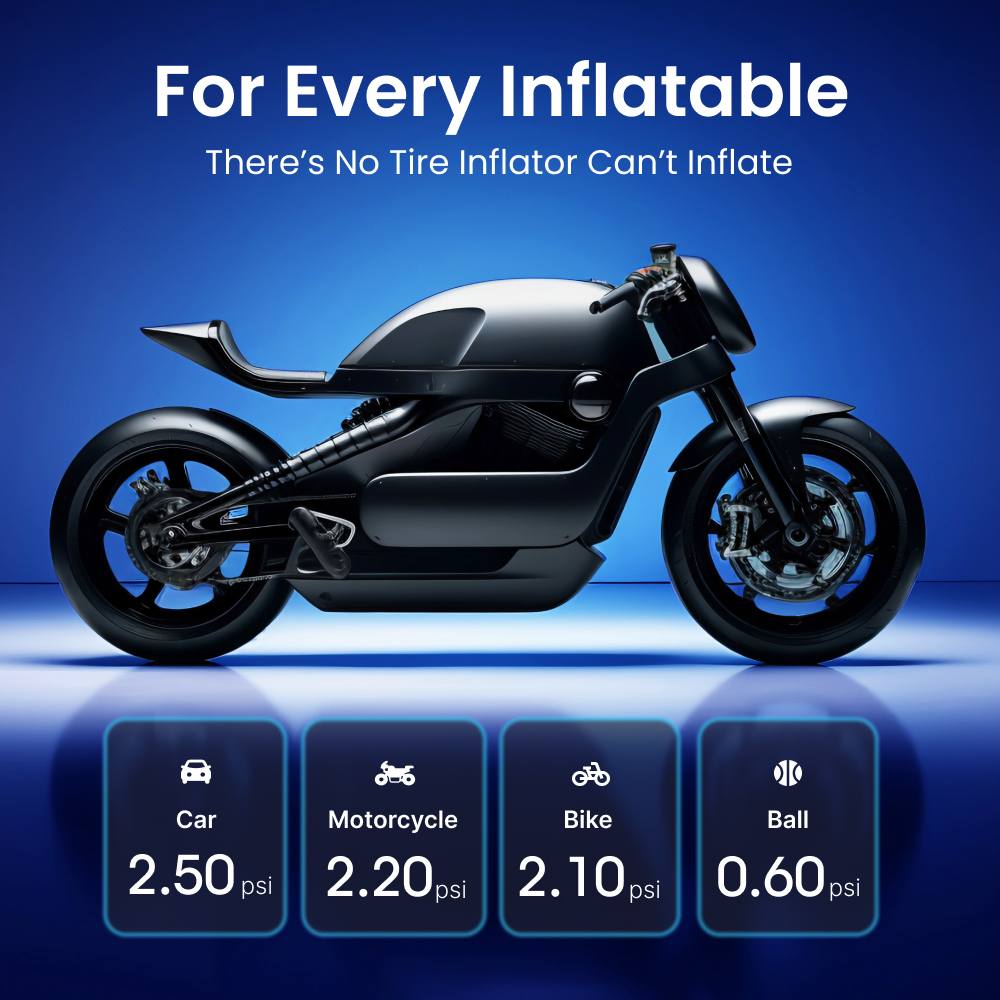 Rechargeable Digital Tire Pump Inflator | Fast & Portable Air Compressor