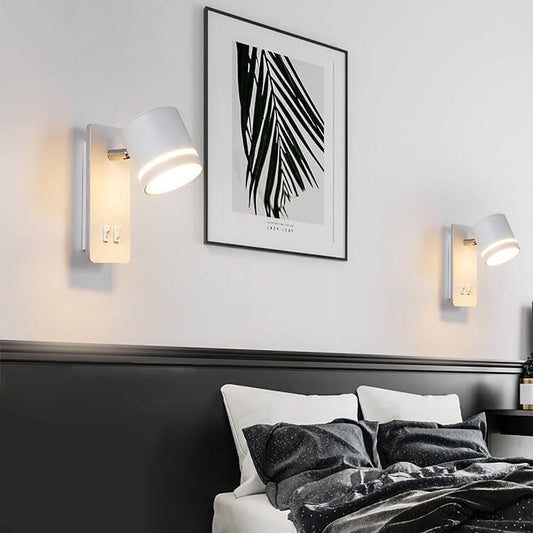 Rotatable LED Square Wall Sconce - Nordic Minimalist Spotlight for Reading & Accent Lighting