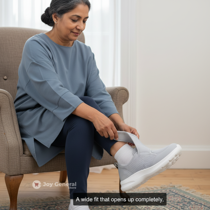 Women's Wide Adjustable Velcro Trainers for Swollen Feet | Maximum Cushioning & Breathable for Diabetics and Pregnants Swollen Feet and Diabetic Comfort