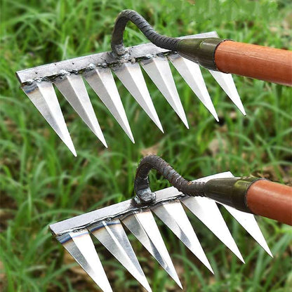 Steel Lawn Rake with Durable Steel Tines for Efficient Lawn Care and Yard Cleanup