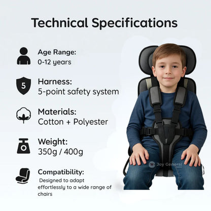 Kids Portable  Seat Safety Harness - Safe Foldable Booster Seat for Children's for Home, Restaurants & Travels