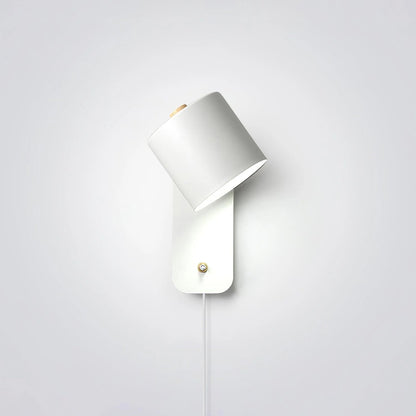 Rotatable Cylinder Plug-in Wall Lamp with Adjustable Brightness for Living Room & Bedroom Lighting