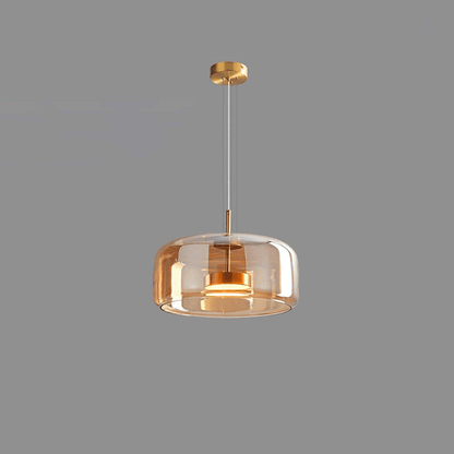 Glass Pendant Lamp | Smoked Dome, Metal Accents & Adjustable Height for Modern Home Decor | Canadian lighting
