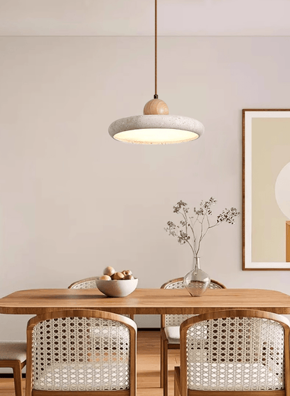 Yellow Travertine Pendant Light | Dimmable, Integrated LED & Ideal for Indoor Spaces