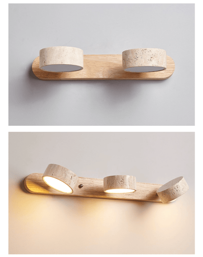 Travertine Duo Wall Light | Dimmable, Dual Light Setup & Ideal for Bedrooms and Living Areas
