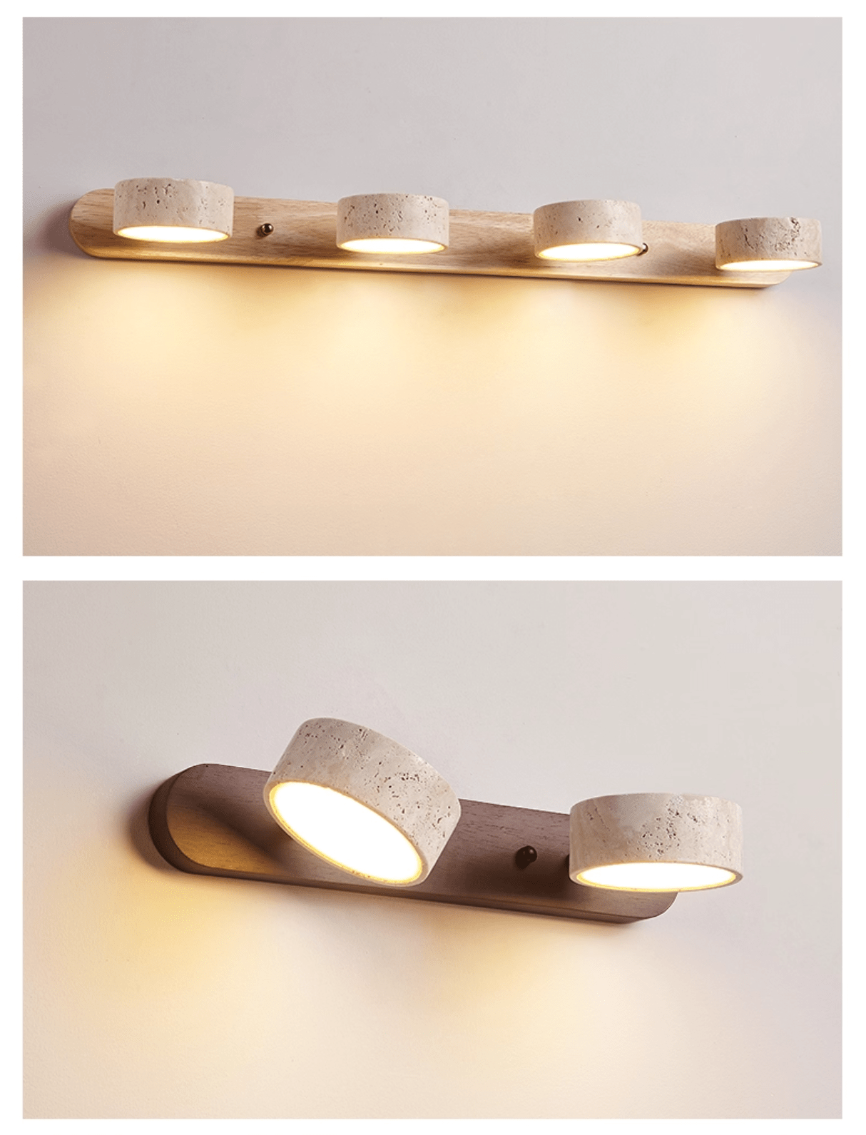 Travertine Duo Wall Light | Dimmable, Dual Light Setup & Ideal for Bedrooms and Living Areas