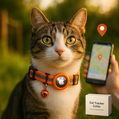 Cat GPS Tracker Collar | Quick Release Closure, Reflective Design & Durable for Outdoor Safety Adventures