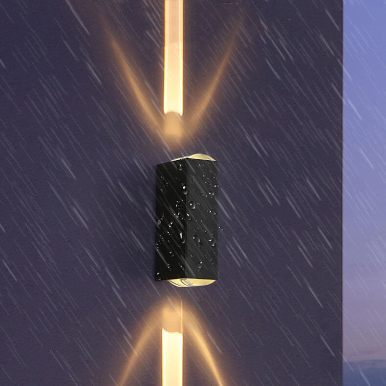 LED Waterproof Rectangular Outdoor Wall Sconce Light Fixture for Patios, Gardens & Entryways