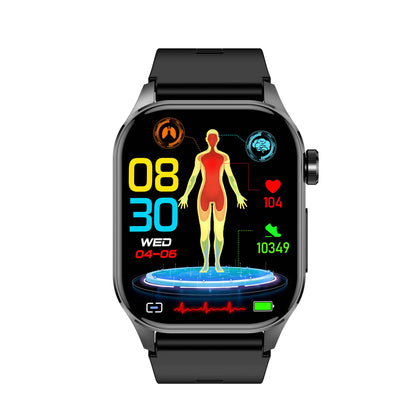 Health Smart Watch with ECG, Blood Pressure & Blood Sugar Monitoring | 24/7 Heart Rate Tracking for Fitness & Health Management