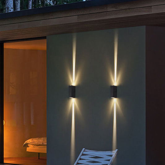 LED Waterproof Rectangular Outdoor Wall Sconce Light Fixture for Patios, Gardens & Entryways