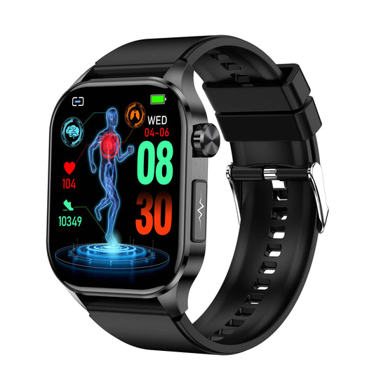 Health Smart Watch with ECG, Blood Pressure & Blood Sugar Monitoring | 24/7 Heart Rate Tracking for Fitness & Health Management