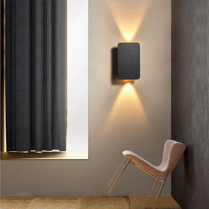 LED Wall Sconce Light Fixture - Nordic Minimalist Aluminum Rectangular 2-Light Panel for Modern Home Decor & Hallways