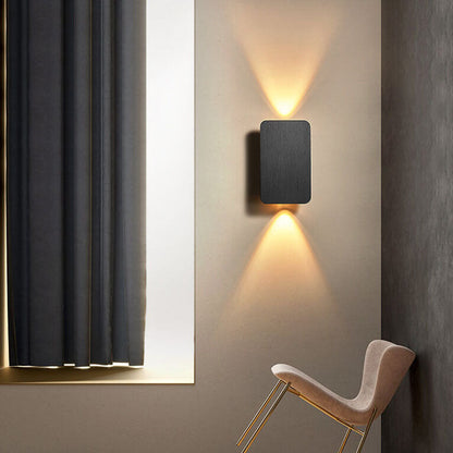LED Wall Sconce Light Fixture - Nordic Minimalist Aluminum Rectangular 2-Light Panel for Modern Home Decor & Hallways