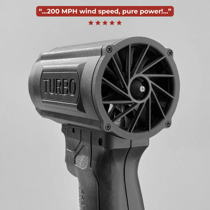 Turbo Jet Hyper-Blow™ v3 | 200 MPH Wind Speed Blower, Durable Carbon Fiber & Compatible with brand Batteries | Car Dryer Blower Turbo Fan
