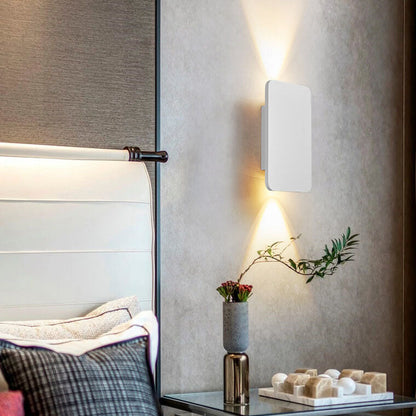 LED Wall Sconce Light Fixture - Nordic Minimalist Aluminum Rectangular 2-Light Panel for Modern Home Decor & Hallways