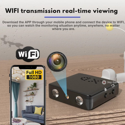 Mini Wireless Hidden Camera with Audio - Compact Spy Camera for Home Security & Nanny Monitoring
