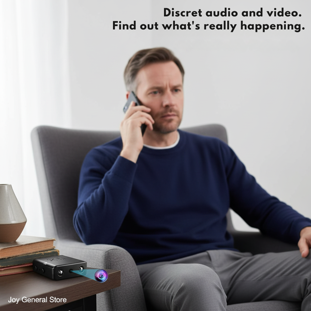 Mini Wireless Hidden Camera with Audio - Compact Spy Camera for Home Security & Nanny Monitoring
