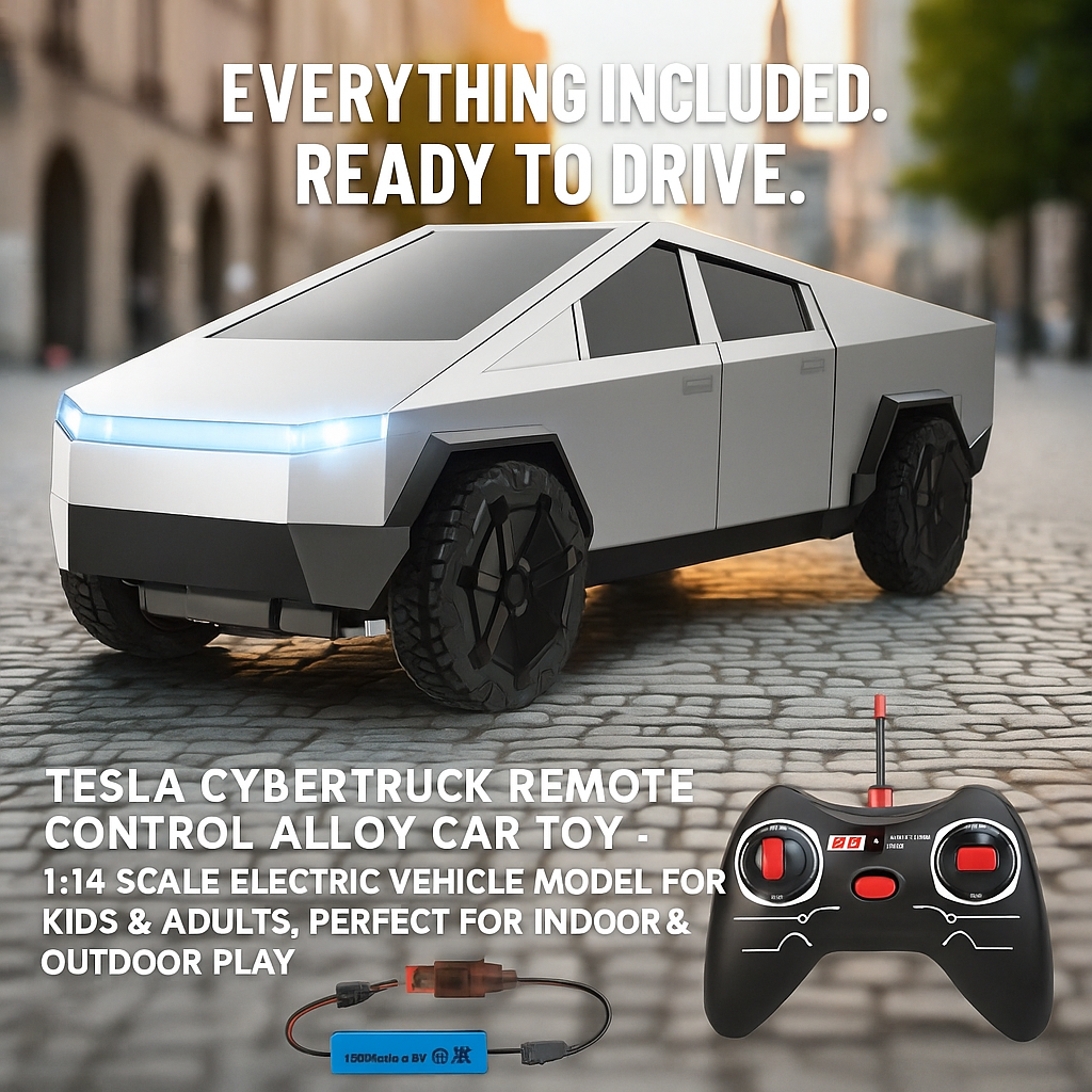 Tesla CyberTruck Remote Control Car | 1:14 Scale Alloy Model with Off-Road Capability for Kids & Adults, Indoor & Outdoor Fun