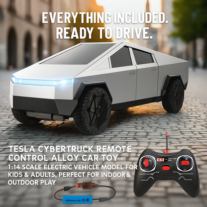 Tesla CyberTruck Remote Control Car | 1:14 Scale Alloy Model with Off-Road Capability for Kids & Adults, Indoor & Outdoor Fun