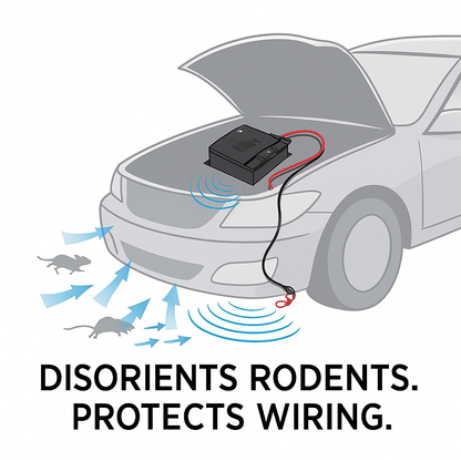 Ultrasonic Car Mice Repeller | Portable, Self-Powered & Effective for Vehicle Protection Against Rodents