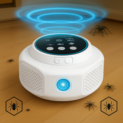 Plug-In Ultrasonic Spider Repeller | Chemical-Free Electronic Spider Killer Alternative for Home – Safe, Silent & 3200 sq. ft. Coverage