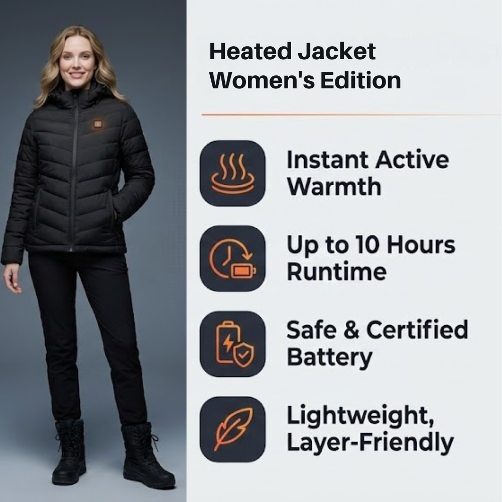 Rechargeable Heated Jacket For Women