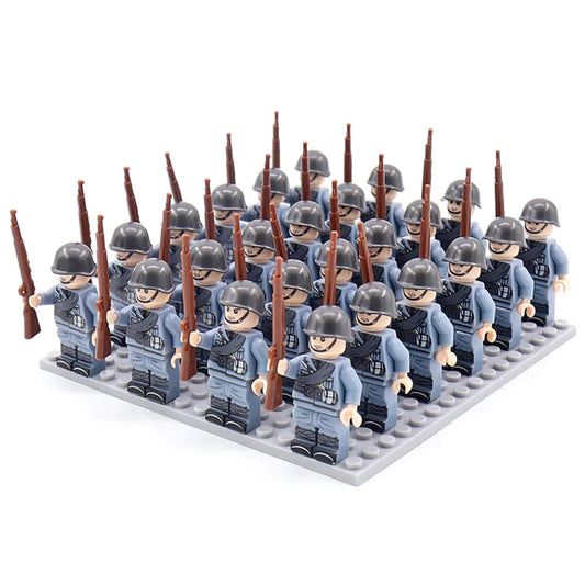 21PCs/set WWII Army Military Building Blocks German France Italy Japan Britain