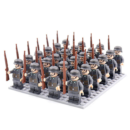 21PCs/set WWII Army Military Building Blocks German France Italy Japan Britain