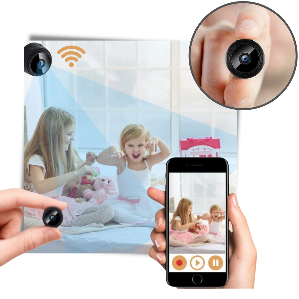 Wireless Surveillance Mini Camera | Full HD, Night Vision & Motion Detection Hidden Camera for Home Security Monitoring