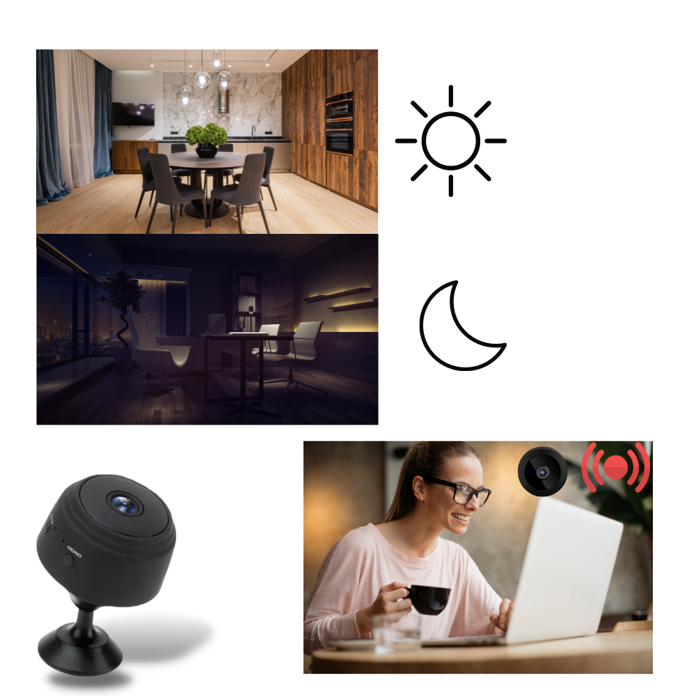 Wireless Surveillance Mini Camera | Full HD, Night Vision & Motion Detection Hidden Camera for Home Security Monitoring