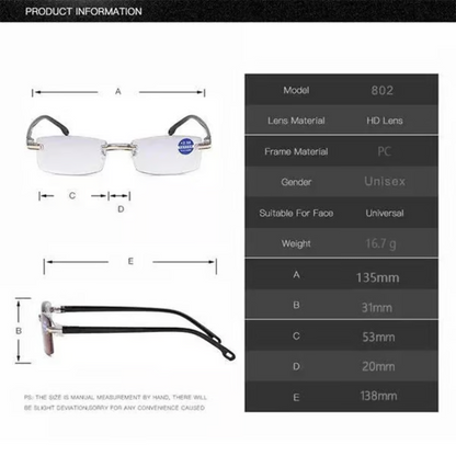 Intelligent Dual Focus Glasses | Anti-Blue Light Protection & Lightweight Frame for Clearer Vision and Reduced Eye Strain