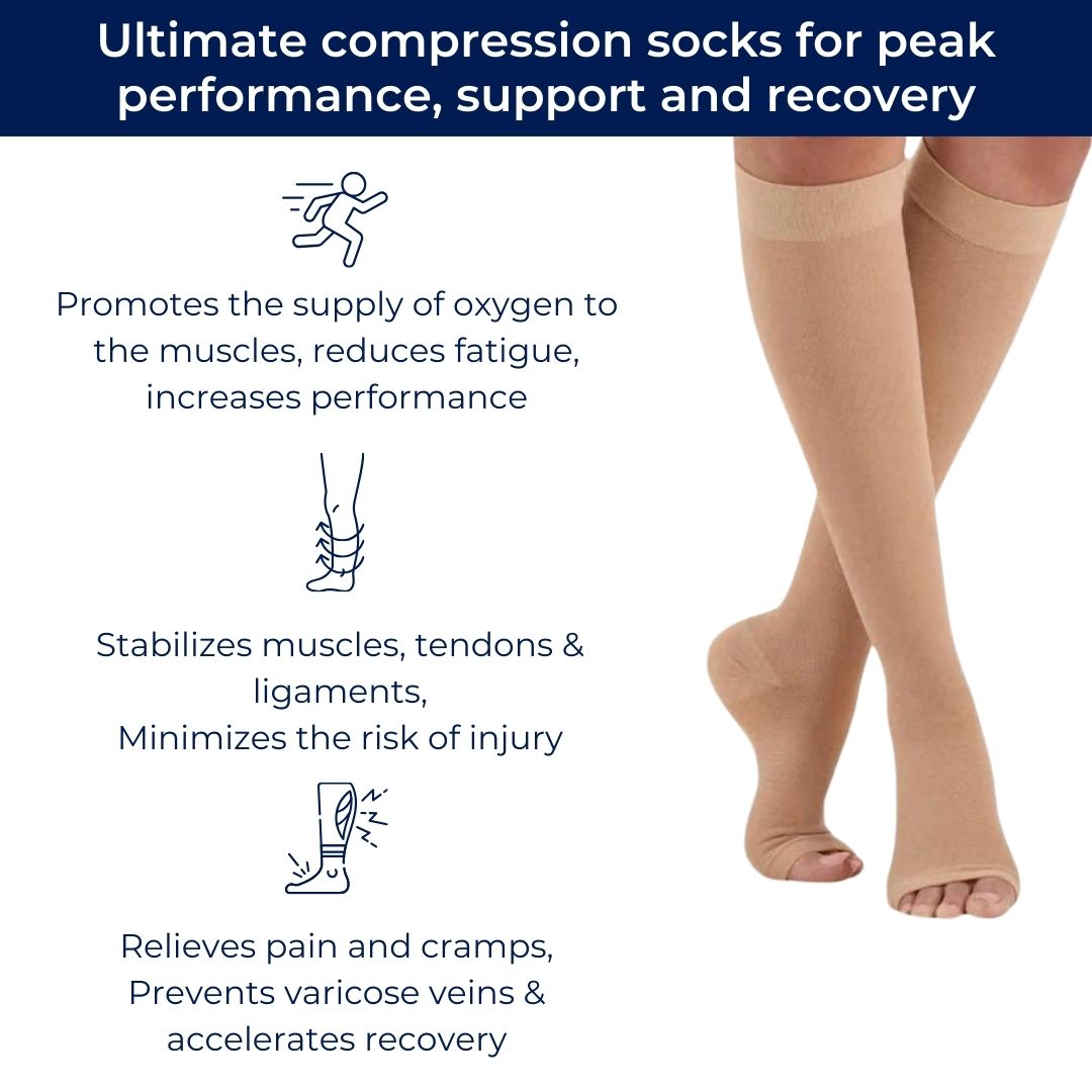 Orthopedic Comfort Compression Stockings | Improved Blood Circulation, Pain Relief & Reduced Swelling for Varicose Vein Management