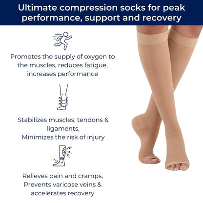 Orthopedic Comfort Compression Stockings | Improved Blood Circulation, Pain Relief & Reduced Swelling for Varicose Vein Management