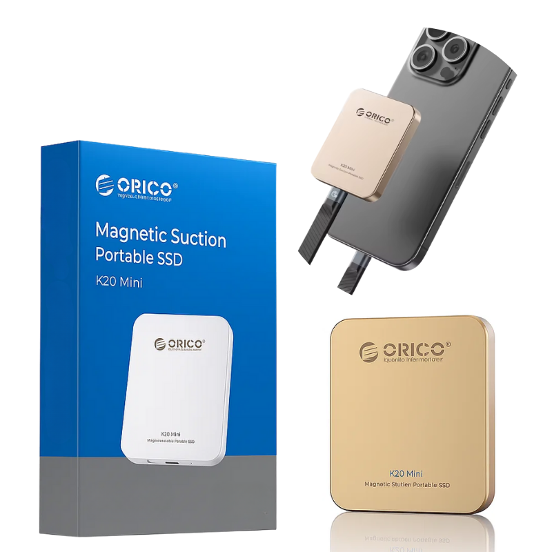 Magnetic Portable SSD 1TB/2TB – Ultra-Fast 2000MB/s Portable External Hard Drive for iPhone 15/16/17 ProRes, Laptop & PC