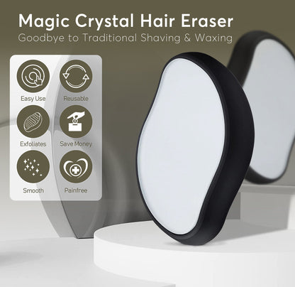 Crystal Hair Eraser | Painless Hair Removal Tool for Face & Body | Gentle Exfoliator | Reusable & Eco-Friendly | SilkEase