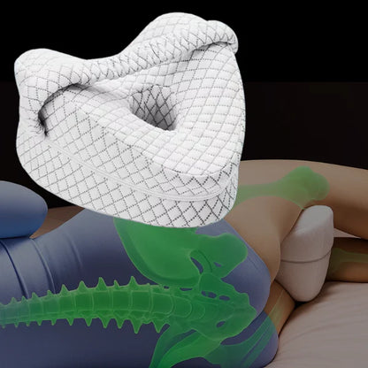 Orthopedic Knee Pillow for Side Sleepers | Memory Foam, Hypoallergenic & Ideal for Back, Hip Pain Relief and Pregnancy Support