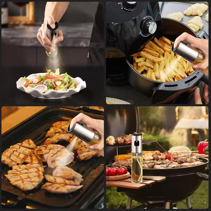 Glass Oil Spray Bottle | Durable Glass & Stainless Steel Design for Cooking, Baking & Air Frying