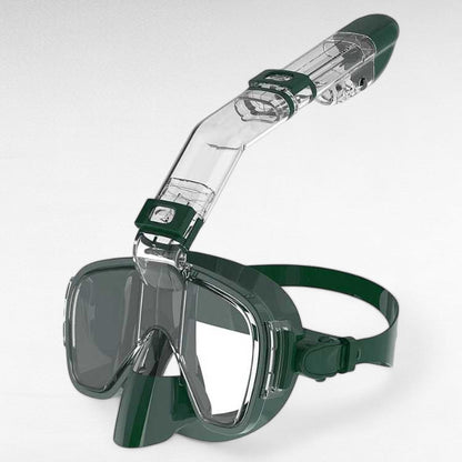 Foldable Snorkel Mask with Anti-Fog Lens for Clear Underwater Vision & Easy Storage