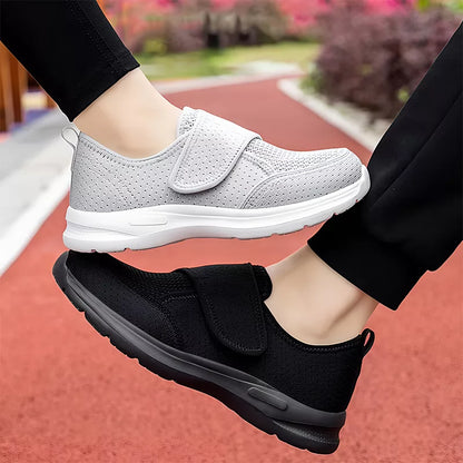 Women's Wide Adjustable Velcro Trainers for Swollen Feet | Maximum Cushioning & Breathable for Diabetics and Pregnants Swollen Feet and Diabetic Comfort