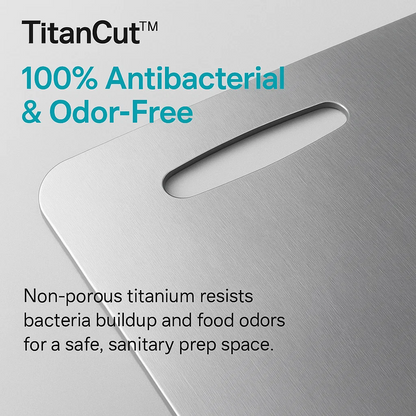 TitanCut™ - Medical Grade Titanium Cutting Board | Durable, Non-porous Board Cutting for Safe Food Preparation & Kitchen Use | Better than Wood Cutting Board
