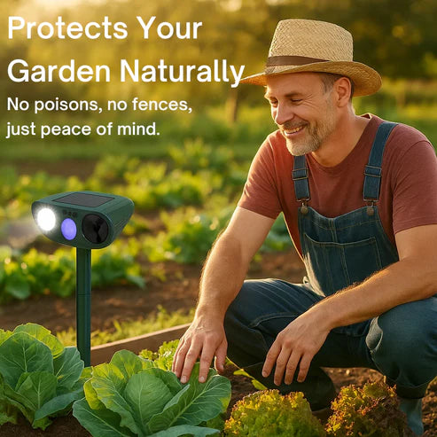 Ultrasonic Rabbit Repeller – Solar Powered and Flashing Light – Get Rid of Rabbits