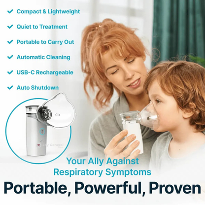 Portable Mesh Nebulizer for Cough | Compact, Rechargeable & Easy to Use for Respiratory Relief in Infants and Adults