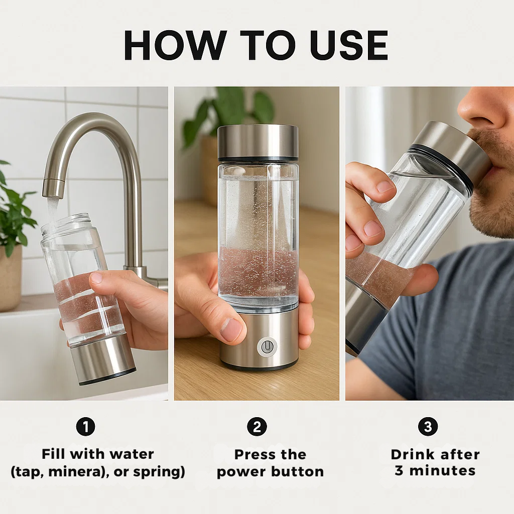 Hydrogen Water Bottle | USB Rechargeable, Anti-Inflammatory & Perfect for Daily Hydration and Wellness